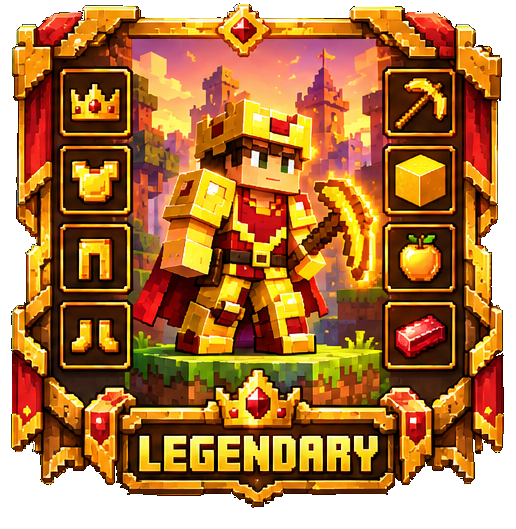 Legendary golden voxel warrior