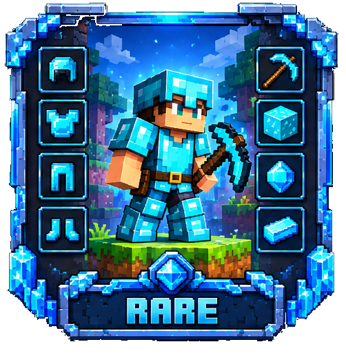 Rare diamond armor voxel warrior
