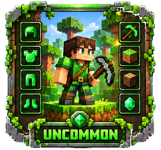 Uncommon green voxel warrior